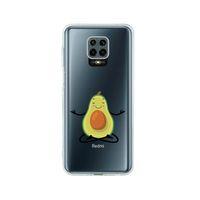 Redmi Note 9 Pro Yogacı Avokado Desenli Premium Şeffaf Silikon Kılıf