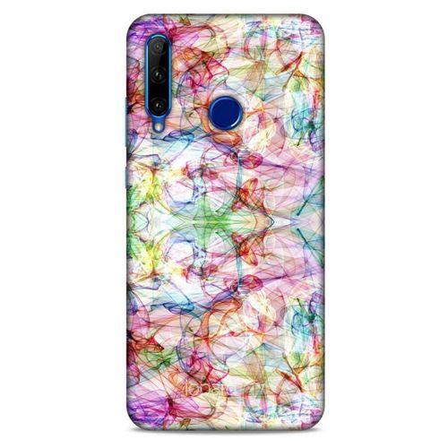 Huawei Honor 20 Lite Kılıf Pastel Renkler (12) Koruyucu Silikon Beyaz Mavi