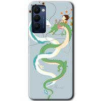 Tecno Camon 18P Kılıf HD Desen Baskılı Arka Kapak+Temperli Cam - Snake Friendship