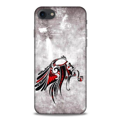 Lopard Apple Iphone 8 Uyumlu Kılıf Tattoo's (43) Thin Fit Kılıf Pipolu Kızılderili