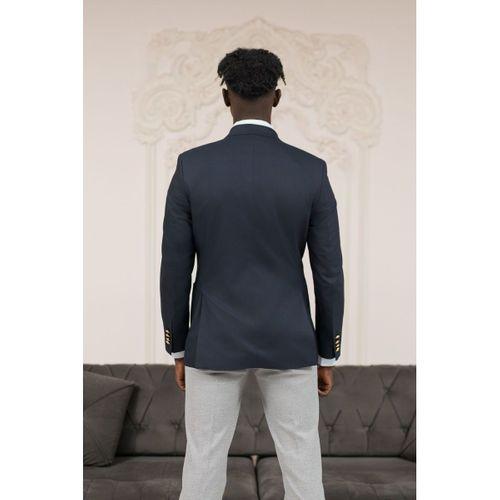 Regular Fit İtalyan Yaka Astarlı Torba Cepli Kruvaze Blazer Ceket