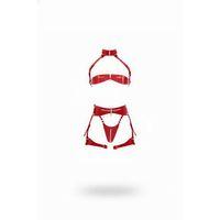 Kırmızı Göğüs Harness Parlak Deri Tokalı Vücut Takımı - Brf1405