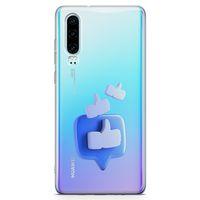 Huawei P30 Kılıf Face Beğen Arka Kapak Koruma Desenli Full Koruyucu