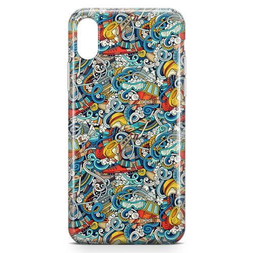 Apple iPhone XS Max Kılıf Uludağ Doodle Arka Kapak Koruma Desenli Full Koruyucu