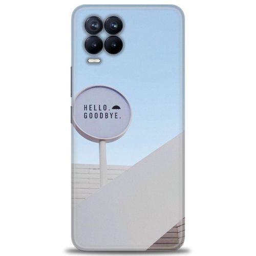 Realme 8 Kılıf HD Baskılı Kılıf - Hello GoodBye + Tam Ekran Koruyucu