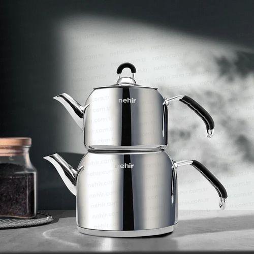 Nehir Modern Mini Çelik Çaydanlık Takımı