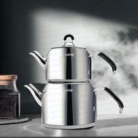 Nehir Modern Mini Çelik Çaydanlık Takımı