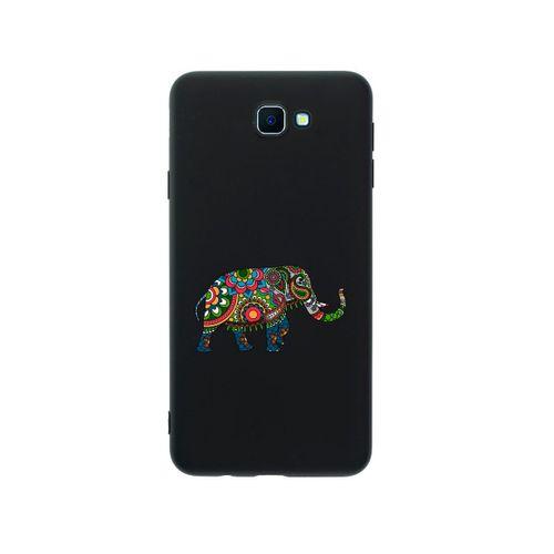 Samsung J7 Prime 2 Mandala Fil Desenli Premium Silikonlu Siyah Telefon Kılıfı