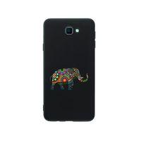 Samsung J7 Prime 2 Mandala Fil Desenli Premium Silikonlu Siyah Telefon Kılıfı