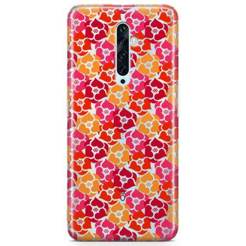 Oppo Reno2 Z 2019 Kılıf Sevimli Kalpler Arka Kapak Koruma Desenli Full Koruyucu