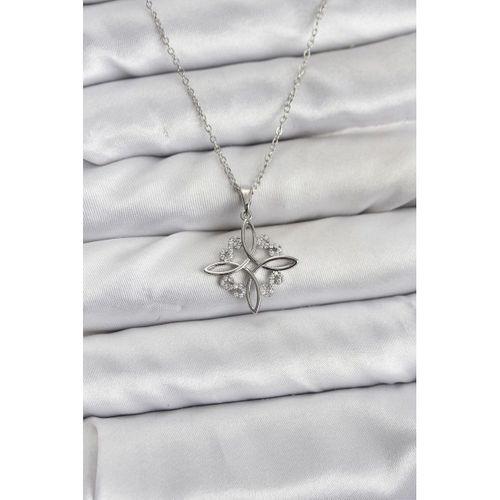 316L Çelik Zincir Gümüş Renk Sonsuzluk Model Zirkon Taşlı Kadın Kolye