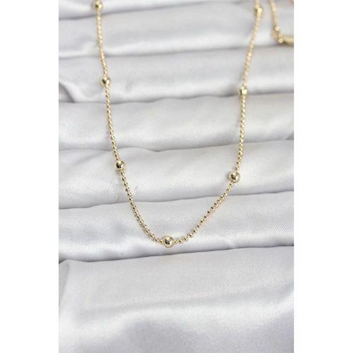 CM 14K Gold Renk Top Zincir 60 cm Kadın Kolye
