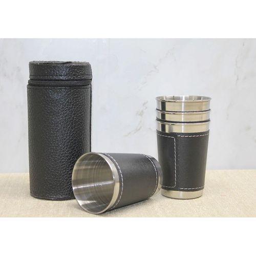 Derili Kılıflı 4'lü Shot Bardak