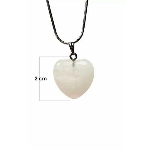 Pembe Kuvars Doğal Taşı Zincirli El Yapımı Kolye Uç: 2 cm Zincir: 20 cm Kutulu