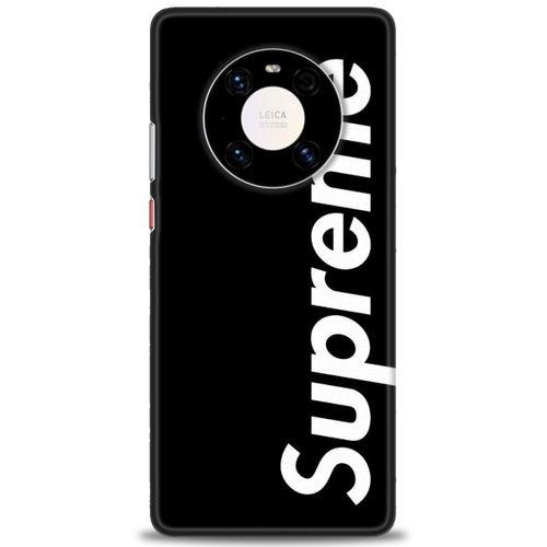 Huawei Mate 40 Pro Kılıf HD Baskılı Kılıf - Supreme Siyah + Tam Ekran Koruyucu