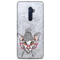 Animax Bereli Kedi Oppo Reno 2 Kılıf Desenli Silikon