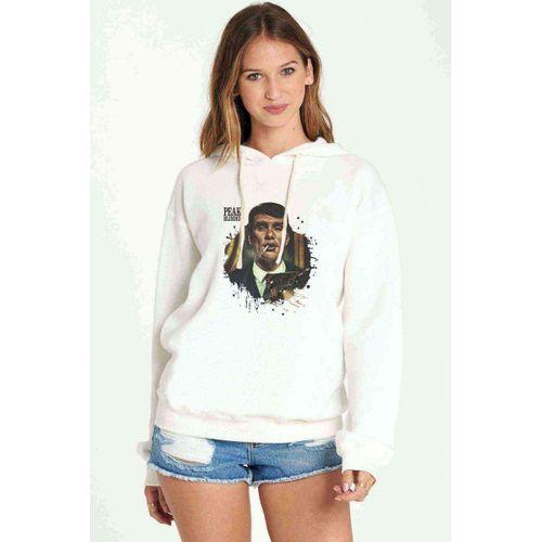 Peaky Bılnders Baskılı Beyaz Kadın Kapşonlu Sweatshirt