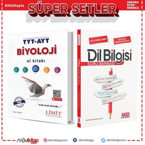 Limit TYT AYT Biyoloji El Kitabı ve AKM Dil Bilgisi Soru Bankası Seti 2 Kitap