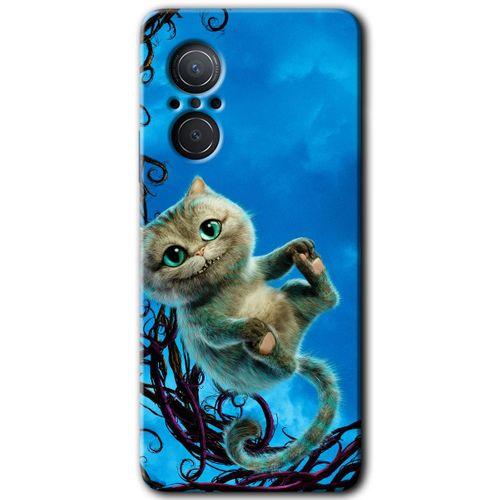 Huawei Nova 9 SE Kılıf HD Desen Baskılı Arka Kapak - Çılgın Kedi + Kırılmaz Cam