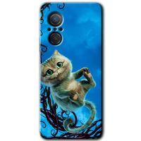 Huawei Nova 9 SE Kılıf HD Desen Baskılı Arka Kapak - Çılgın Kedi + Kırılmaz Cam