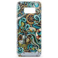 Samsung Galaxy S8 Kılıf Deniz Malzemeleri Doodle Arka Kapak Koruma Desenli Full Koruyucu