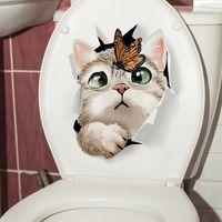 Decohandy Klozet Etiketi Kedi Vs Kelebek