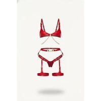 Kırmızı Harness Takım Deri Materyal Zincir Detaylı - Brf1379