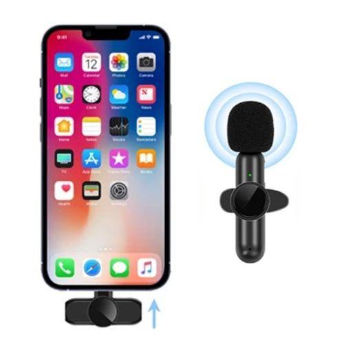 Type C Uyumlu İphone Dönüştürücülü Kablosuz Yaka Mikrofonu Android ve İphone Uyumlu Mini Mikrofon