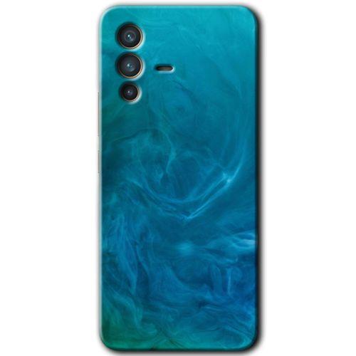 MRCİLETİSİM Vivo V23 5G Kılıf HD Desen Baskılı Arka Kapak+Temperli Cam - Mavi Aura