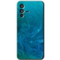 MRCİLETİSİM Vivo V23 5G Kılıf HD Desen Baskılı Arka Kapak+Temperli Cam - Mavi Aura