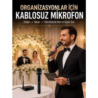 Yeni Nesil Kablosuz El Mikrofonu Seti Dijital Ekranlı Çift Mikrofonlu
