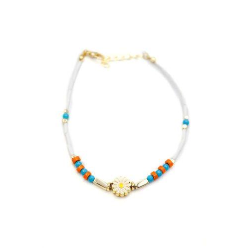 Boncuklu Papatya Halhal - Altın