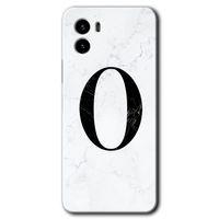 Potkal Hediye Fabrikası Vivo Y15s Kılıf HD Desen Baskılı Arka Kapak - Beyaz Mermer Desenli O Harfi