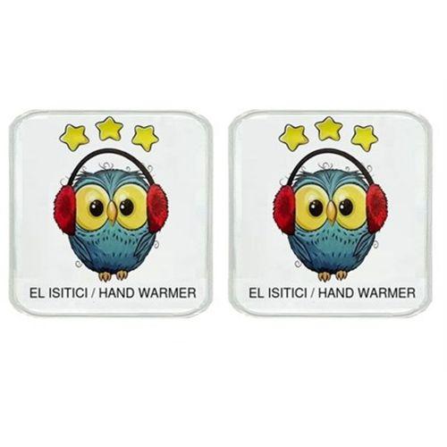 Sıa 2 Adet Baykuş Cep Sobası,El Isıtıcı,Sıcak Su Torbası Pvc 10X9,5Cm
