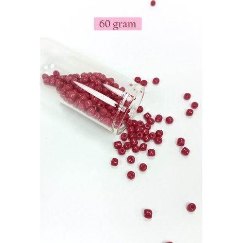 Dökme Cam Kum Boncuk Büyük Boy (6/0) 4 mm - 60 Gram - Bordo - BNC133