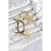 Pirinç Sıralı Deniz Yıldızı Model Gold Renk Kadın Pazu Bileklik