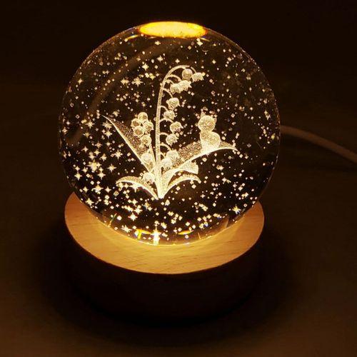 Kedi Ve Çiçek Motifli Cam Küre