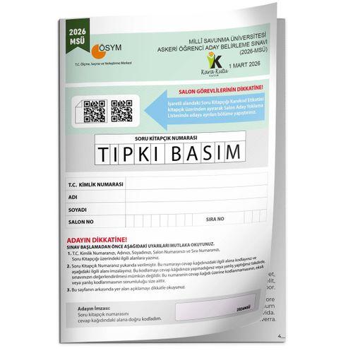 2026 MSÜ ÖSYM Tıpkı Basım Çıkmış Soru Deneme Kitapçığı PDF/Video Çözümlü Türkiye Geneli