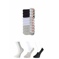Siyah Gri ve Beyaz Erkek Babet Çorap 9 çift