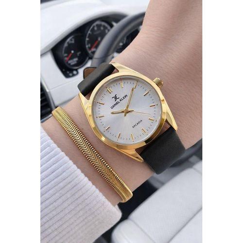 Daniel Klein Deri Kordonlu 2 Yıl Garantili 3 Atm Suya Dayanıklı Kadın Kol Saati+Bileklik BD.14274.4