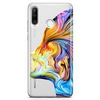 Huawei Nova 4e Kılıf Yüz Renk Arka Kapak Koruma Desenli Full Koruyucu