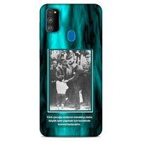 Samsung Galaxy M30s Kılıf Atatürk (9) Kılıf Turkuaz