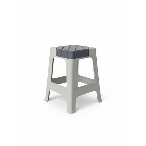 Mandella Sağlam Plastik Dolce Büyük Tabure Gri