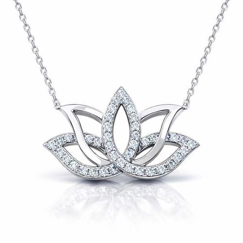 Gümüş Lotus Çiçeği Kolye