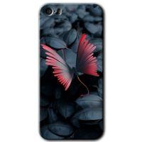 MRCİLETİSİM iPhone 5 Kılıf HD Desen Baskılı Arka Kapak + Temperli Cam - Dark Butterfly