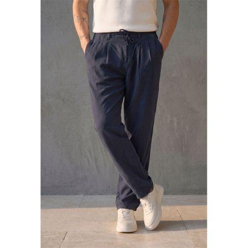 Magnus Tensel Kumaş Relaxed Fit Beli Lastikli Erkek Pantolon - Lacivert