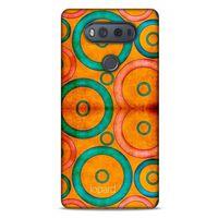 LG K61 Kılıf Pastel Renkler (39) Liquid Crystal Kılıf Turuncu Yeşil