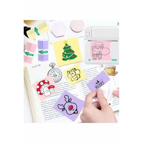 Mini Taşınabilir Yazıcı 13 Rulo Kağıtlı Mürekkepsiz Etiket Yazıcısı Mini Termal Yazıcı