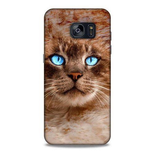 Lopard Samsung Galaxy S7 Edge Uyumlu Kılıf Kediler (41) Tank Kılıf Haşin Mavi Göz