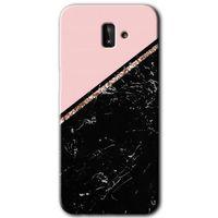 Samsung Galaxy J8 HD Baskılı Kılıf + 9D Tam Ekran Koruyucu - Yarım Mermer